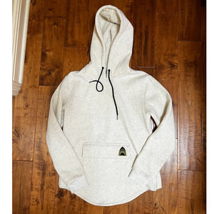 TigerShvrk Hoodie Sweatshirt Light Grey Men's Size M Long Sleeve Drawstring Logo